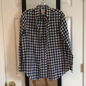 JCREW WOMEN BOYFRIEND FIT GINGHAM BUTTON UP SHIRT